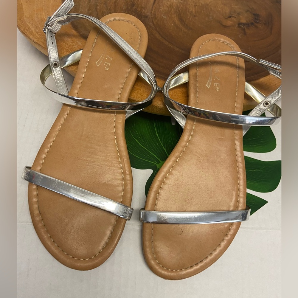 Glaze Silver Sandals